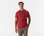 Calvin Klein Men's Outline Boxed Logo Crewneck Tee / T-Shirt / Tshirt - Chili Pepper