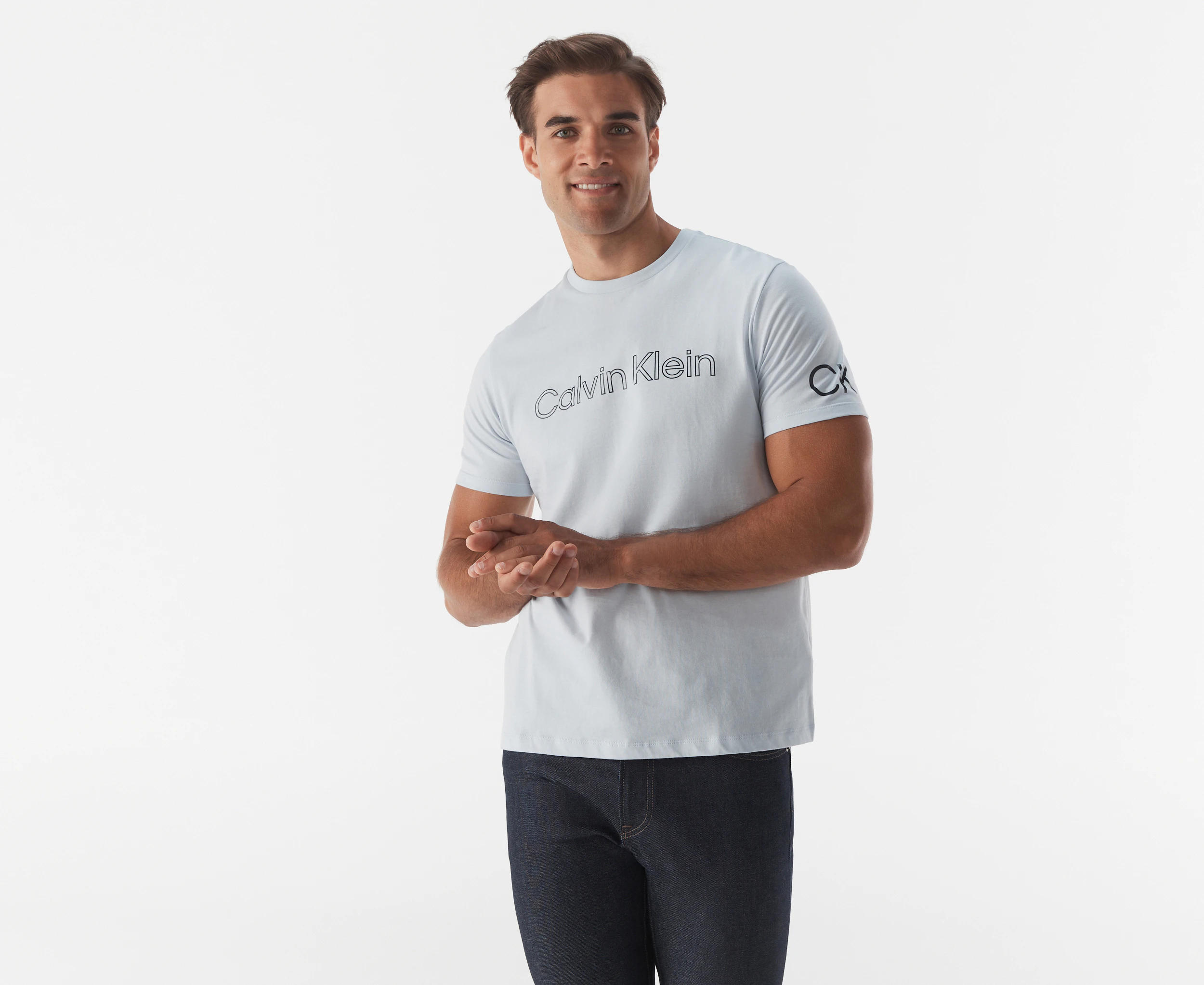 Calvin Klein Men's Travelling Logo Crewneck Tee / T-Shirt / Tshirt - Plein Air