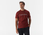 Calvin Klein Men's Travelling Logo Crewneck Tee / T-Shirt / Tshirt - Syrah