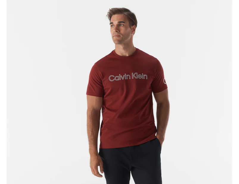 Calvin Klein Men's Travelling Logo Crewneck Tee / T-Shirt / Tshirt - Syrah