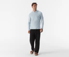 Hugo Boss Men's Long Sleeve Hooded Shirt - Light Pastel Blue