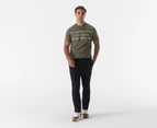 Calvin Klein Men's Outline Boxed Logo Crewneck Tee / T-Shirt / Tshirt - Dusty Olive