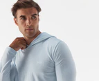 Hugo Boss Men's Long Sleeve Hooded Shirt - Light Pastel Blue