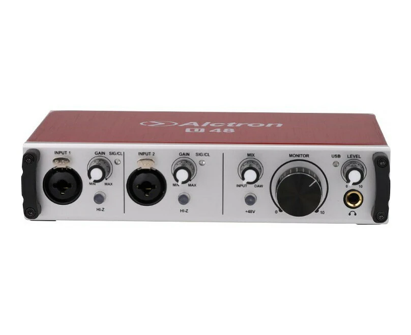 Alctron U48 2-in 2-out USB Audio Interface 24bit/192khz AD/DA Combo Jacks Hi-Z