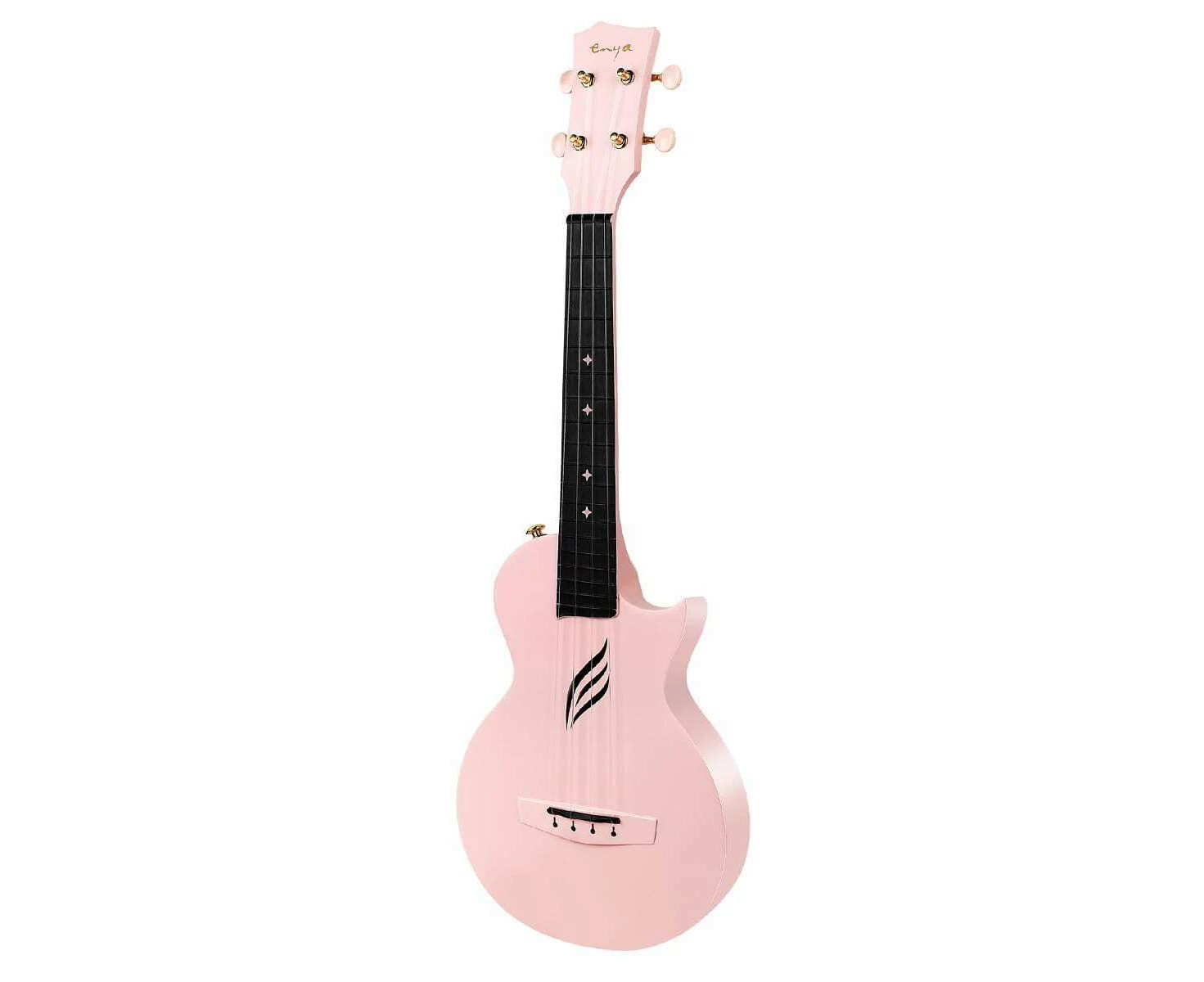 Enya Nova U Carbon Fibre Concert Ukulele - 23" - Accessories, Gig Bag - Pink