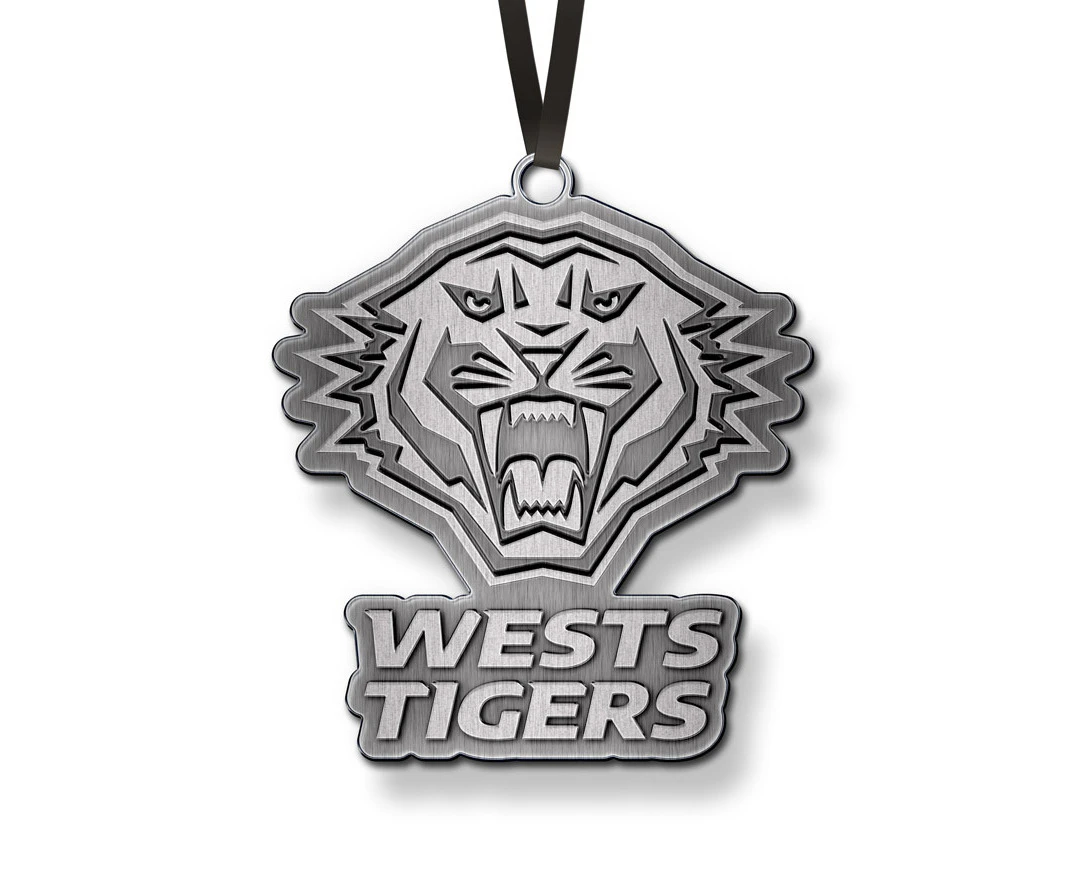 Official NRL West Tigers 3D Metal Logo Christmas Ornament