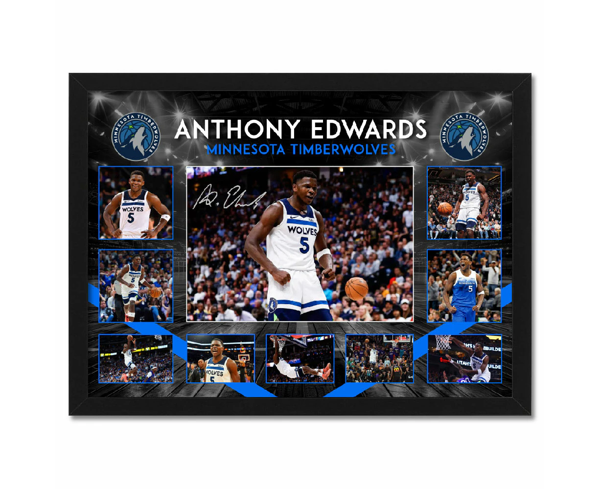 Basketball - ANTHONY EDWARDS Minnesota Timberwolves Framed Large Photo Collage