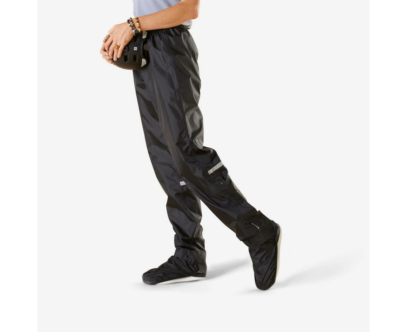 DECATHLON BTWIN 500 City Cycling Rain Overtrousers - Waterproof