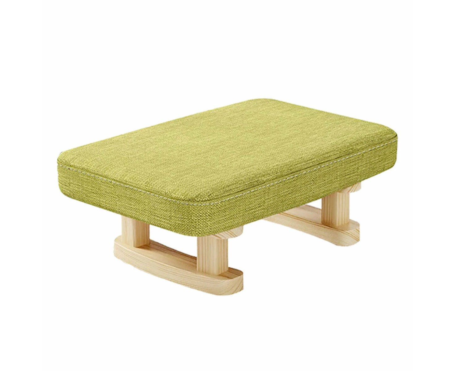 1PC Small Solid Wood Fabric Stool Creative Retro Footstool for Living Room Seat - Beige