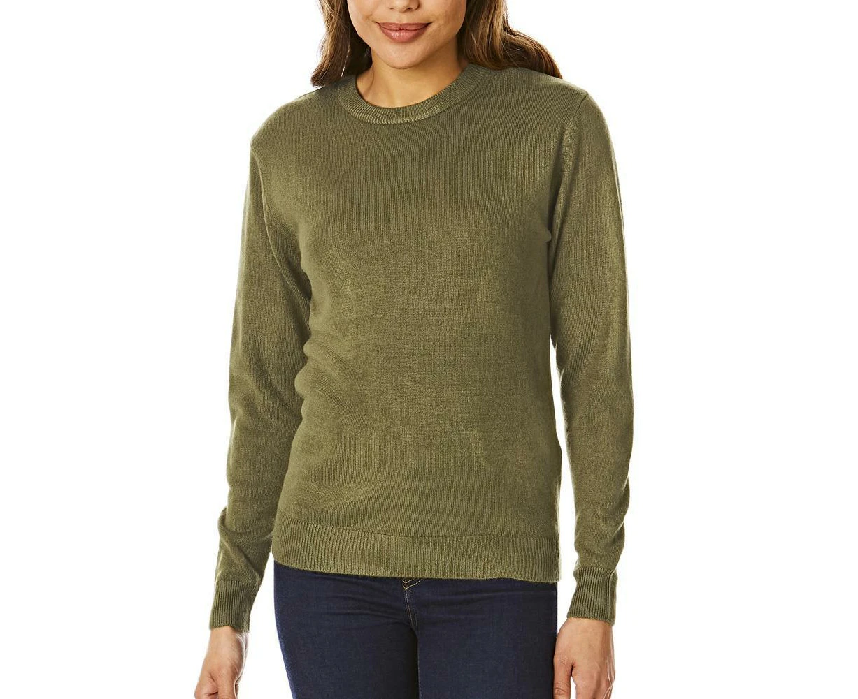 Light And Shade Womens Soft Touch Crew Neck Jumper (Khaki Green) - PB271