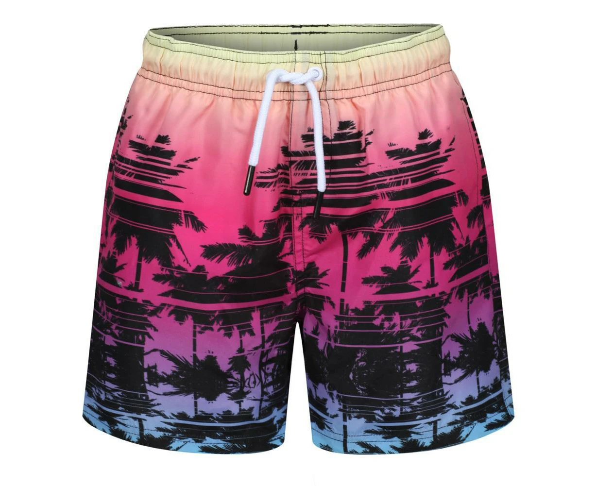 RIPT Essentials Boys Palm Tree Swim Shorts (Pink) - PB291