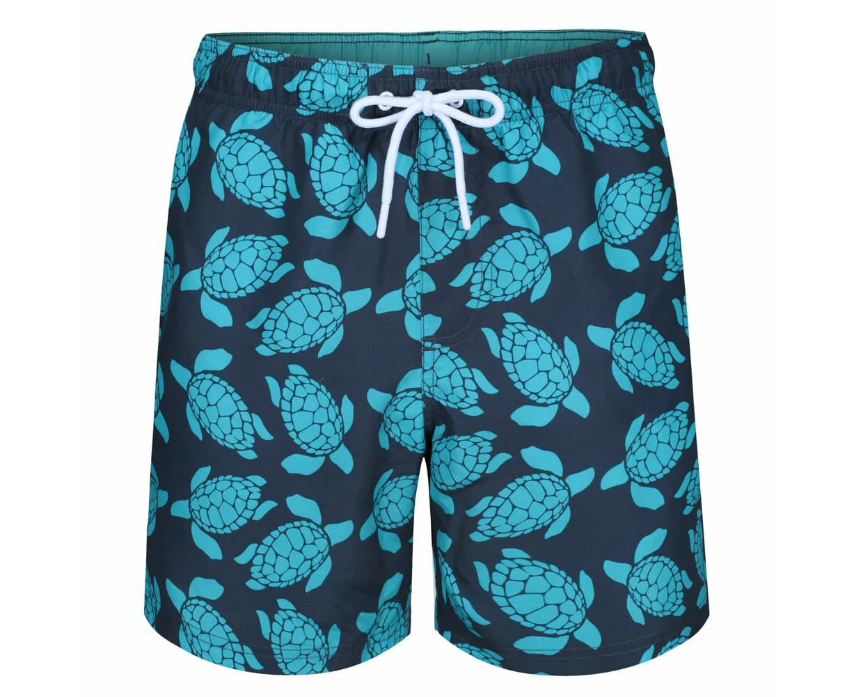 RIPT Essentials Mens Turtle Swim Shorts (Navy/Turquoise) - PB260