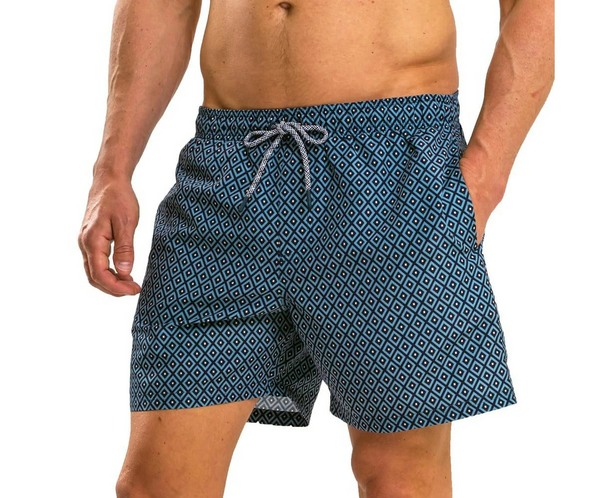 RIPT Essentials Mens Diamond Swim Shorts (Pale Blue) - PB144