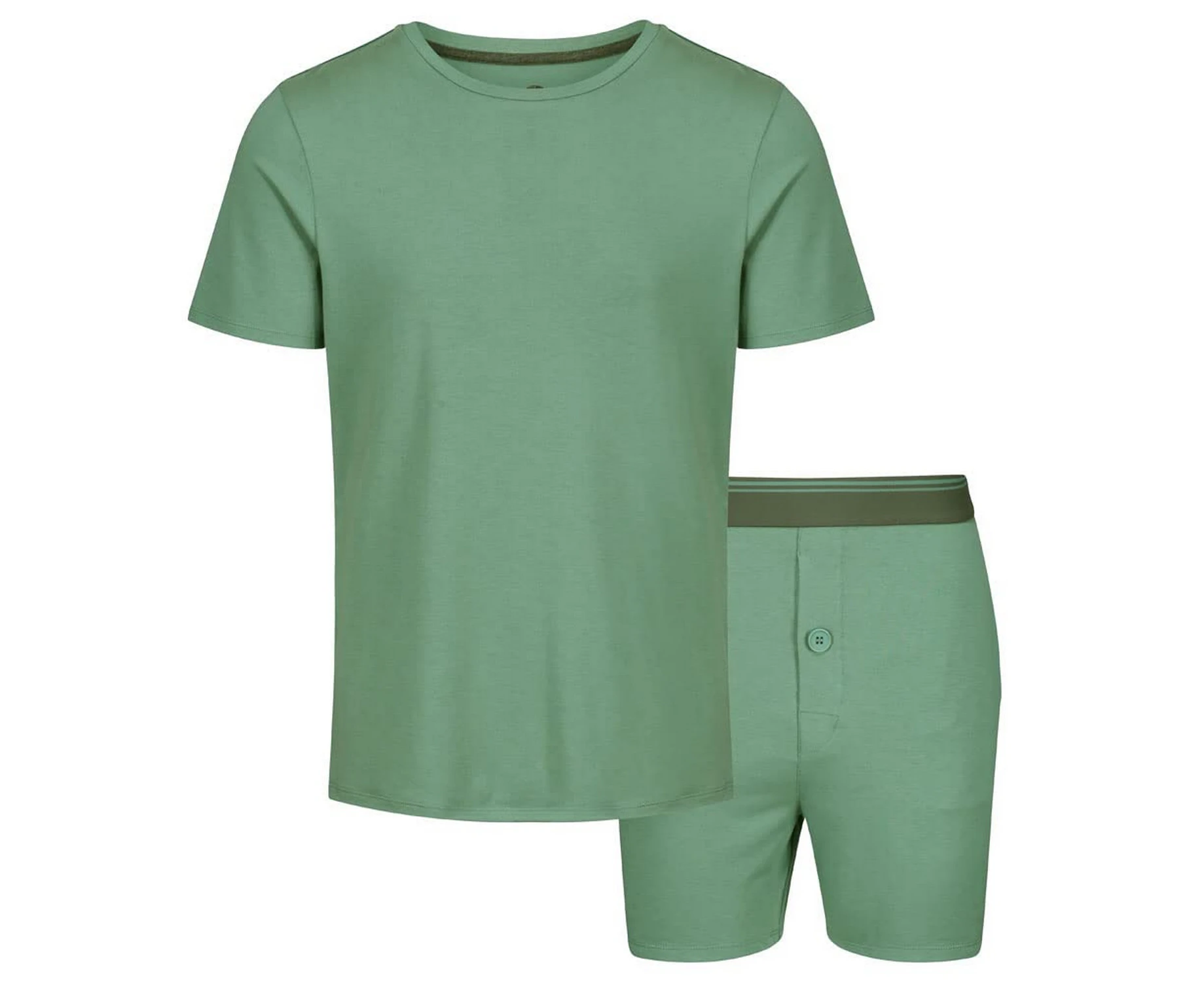 Light And Shade Mens Classic Short Pyjama Set (Green) - PB216