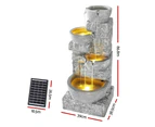 Gardeon Solar Fountain Water Feature Outdoor LED Lights Gray