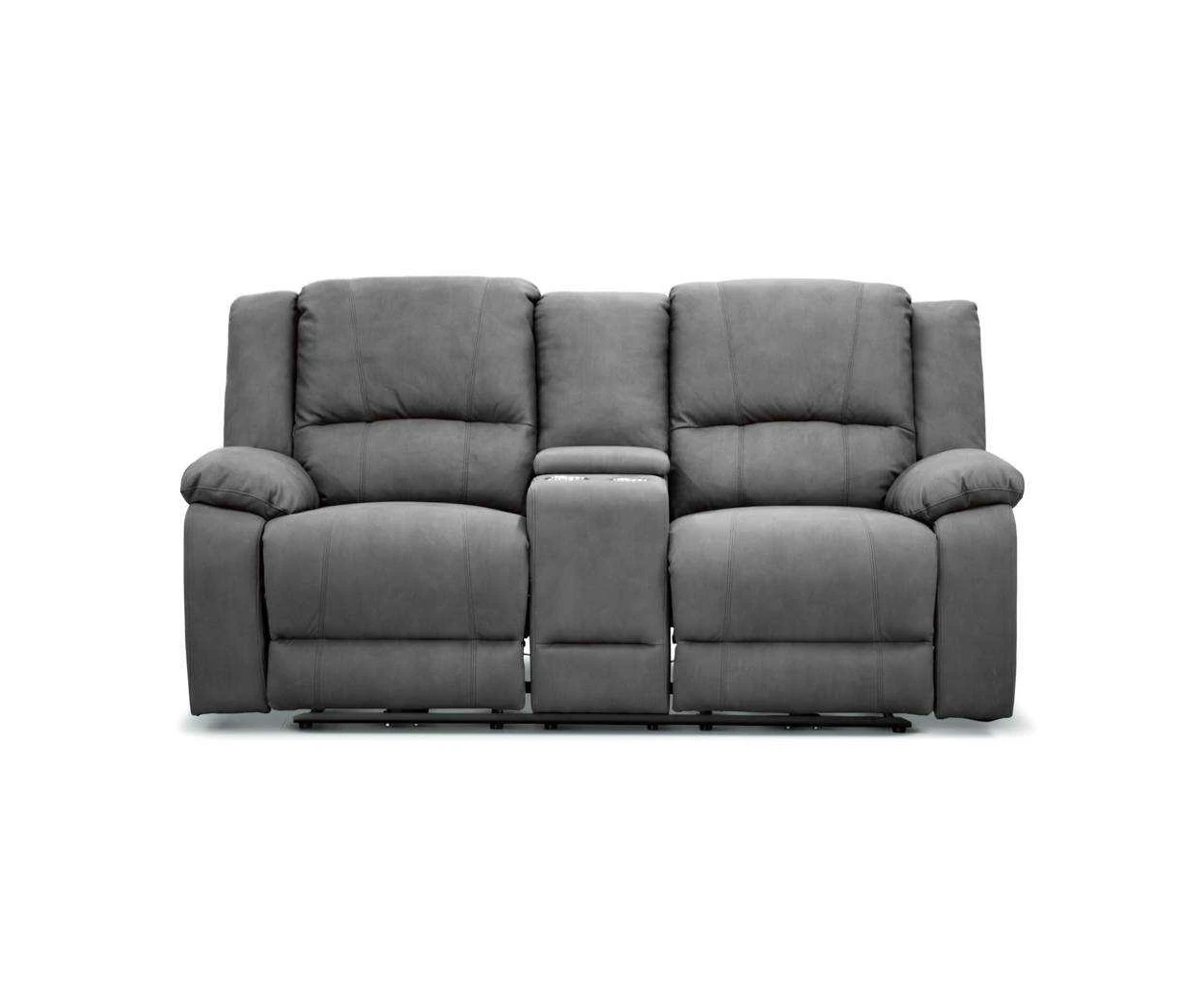 VI Captain 2 Seater Fabric Recliner Lounge with Console