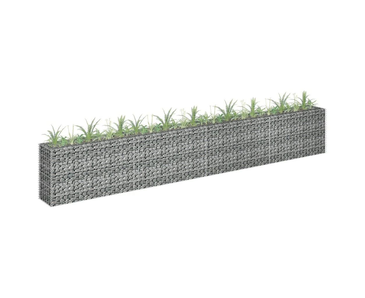 Galvanised Steel Gabion Basket Raised Planter Landscape Flower Plant Bed Border 360x30x60cm