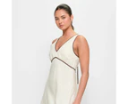 European Linen Blend V-Neck Mini Dress - Lily Loves