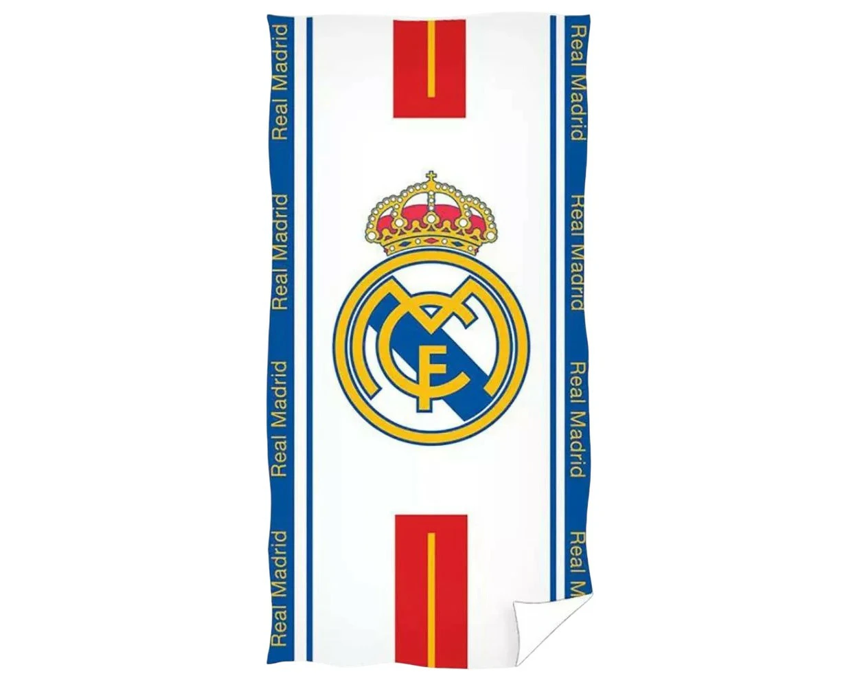 Real Madrid CF Crest Beach Towel (White/Blue/Red) - TA13049