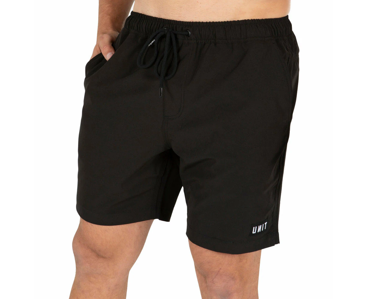 Unit | Mens Block Elastic 16" Shorts (Black)