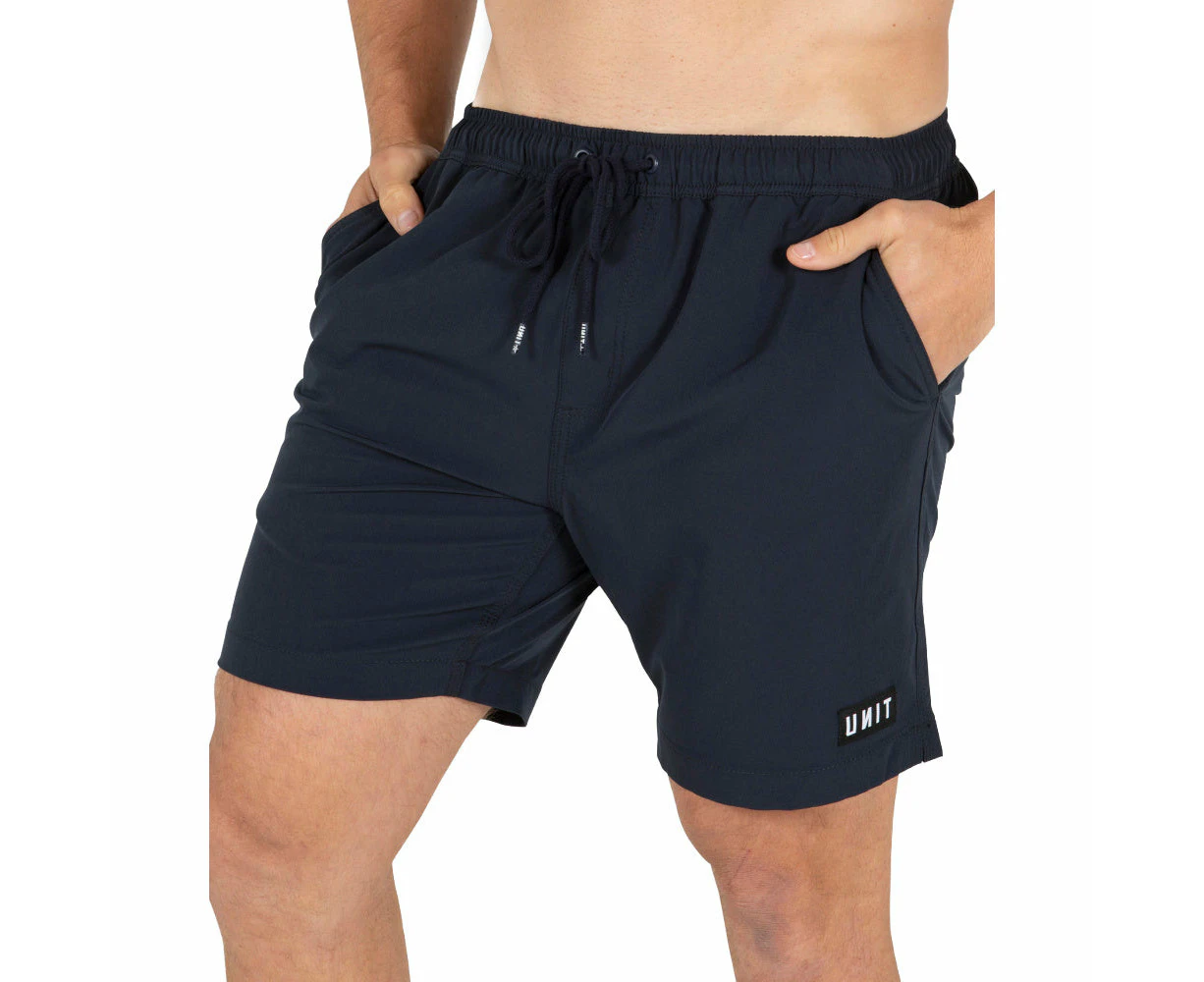 Unit | Mens Block Elastic 16" Shorts (Navy)