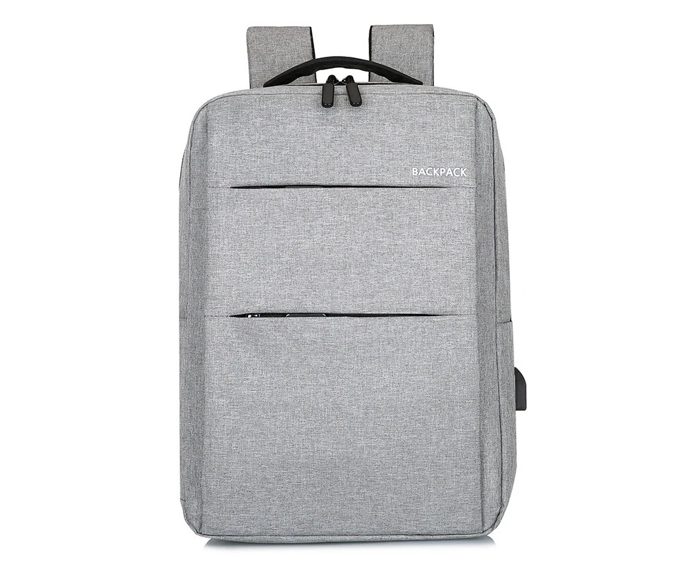 （Grey）Men Women Canvas Waterproof Backpack Bag School Travel Laptop Bag Business Bag