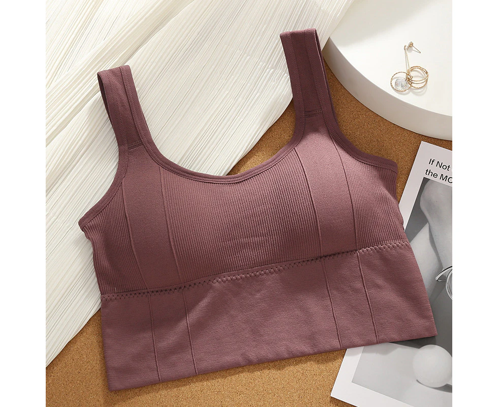 Korean Style Summer Inner Strap Beautiful Back Underwear Women's Chest Pad Integrated Strapless Anti-running Light Wrapping Chest Outer Wear Base Top