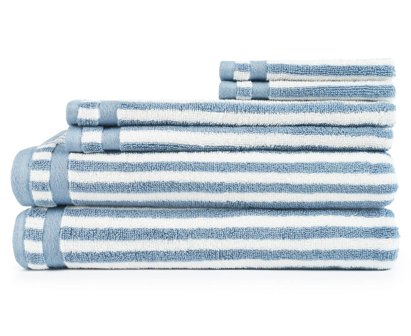 Sheraton Luxury Maison Riley Stripe 6-Piece Towel Set - Chambray