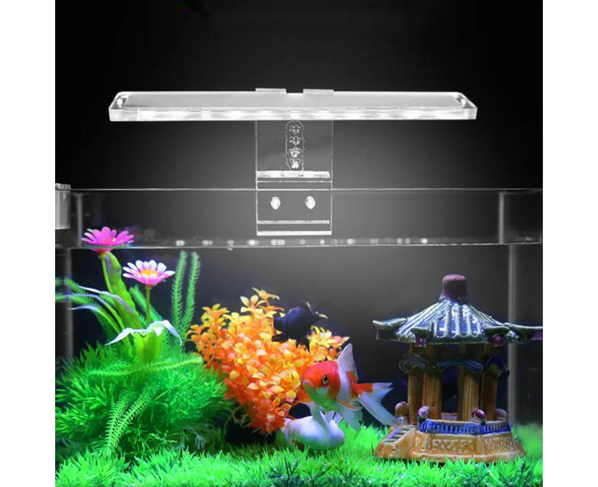 Fish Tank Light Led Grass Tank Light Aquatic Plant Light Aquarium Bracket Light Reptile Box Lighting Clip Light (Long Light, Adapter Not Included)