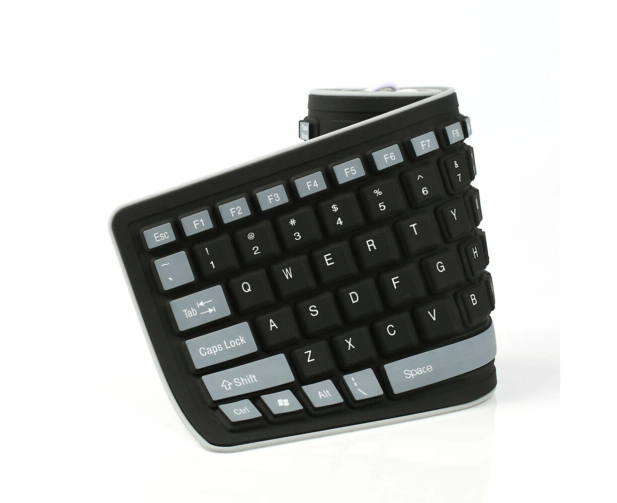 Foldable Silicone Keyboard Waterproof Rollup Flexible USB for PC Laptop Notebook