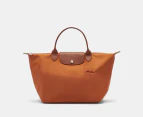 Longchamp Le Pliage Medium Top Handle Bag - Cognac