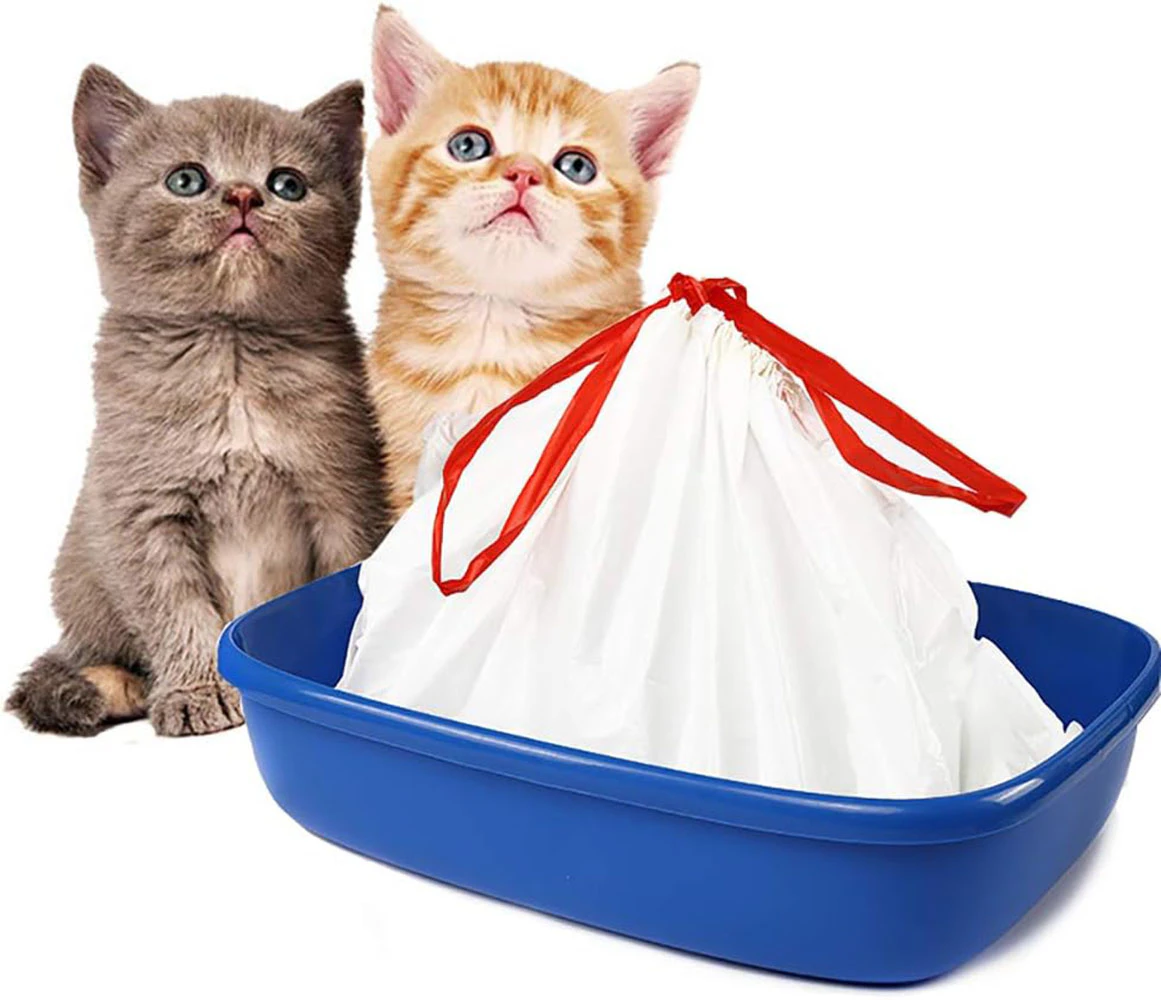 Cat Litter Box Liners with Drawstring, Scratch Resistant, for Medium and Large Cats