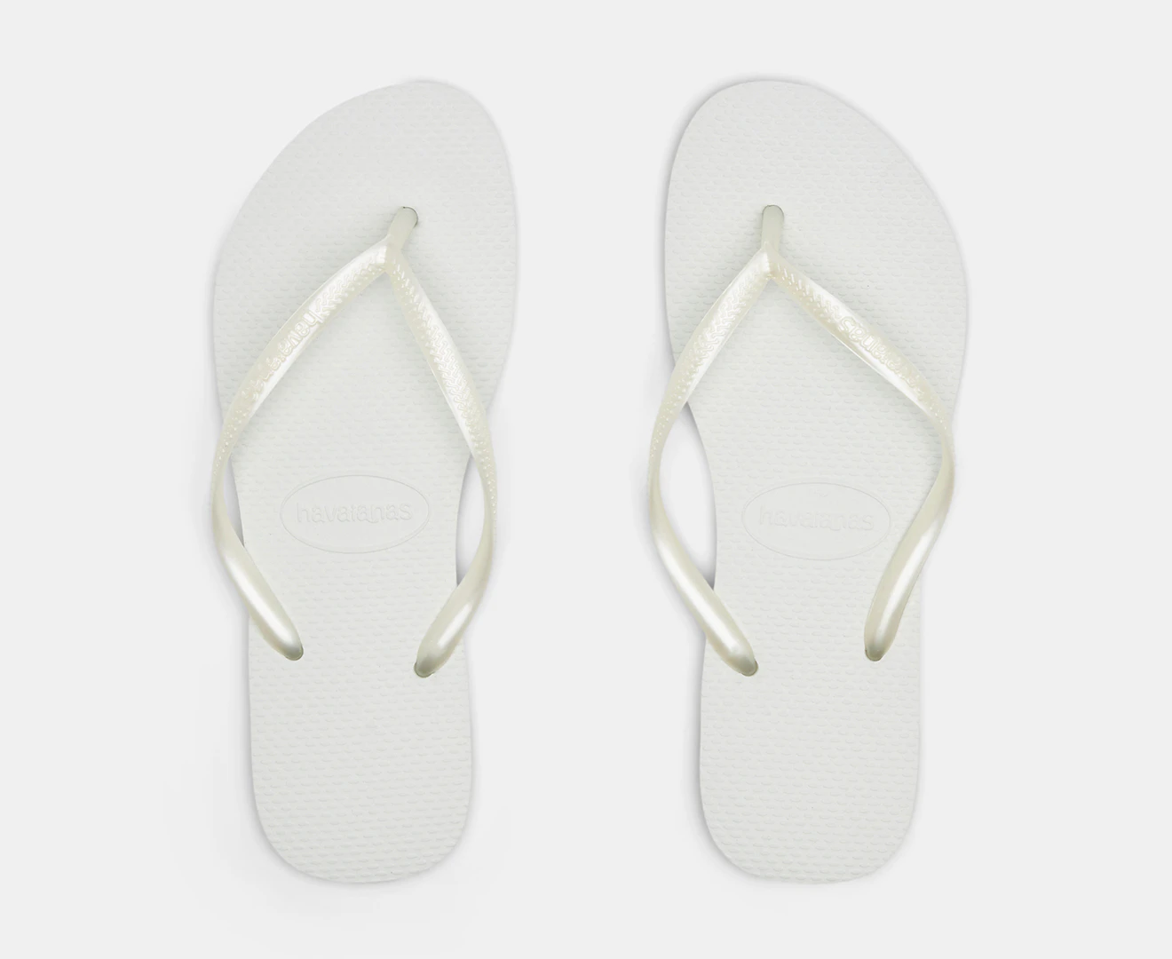 Havaianas Unisex Slim Metallic Thongs - White