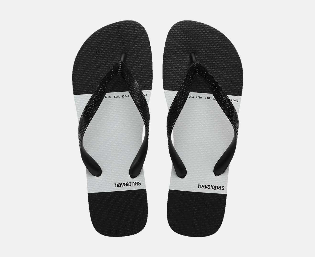 Havaianas Men's Top Block Thongs - Black/White