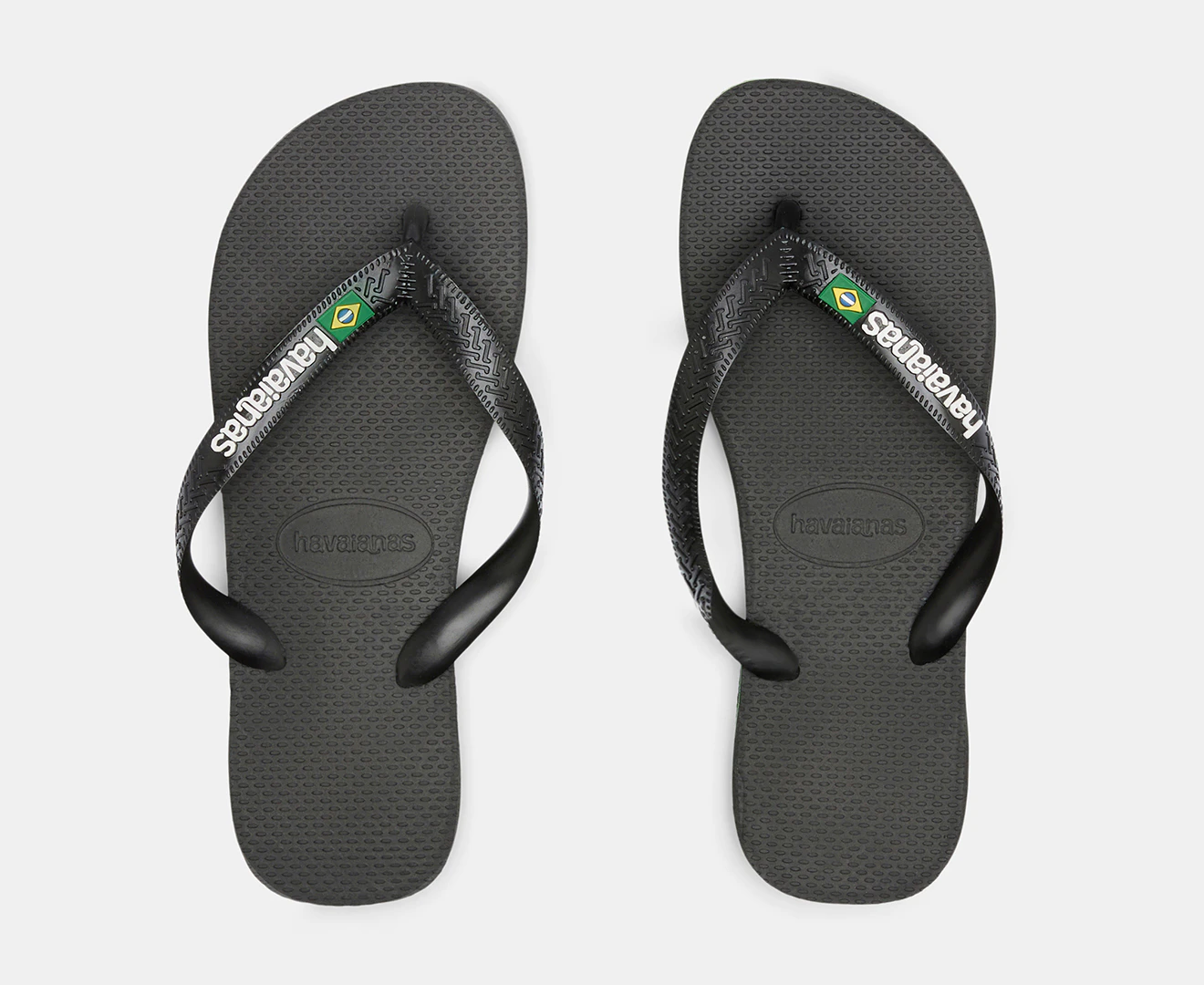 Havaianas Unisex Brasil Logo Thongs - Black