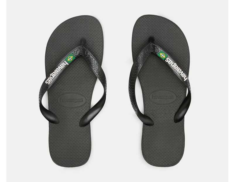 Havaianas Unisex Brasil Logo Thongs - Black