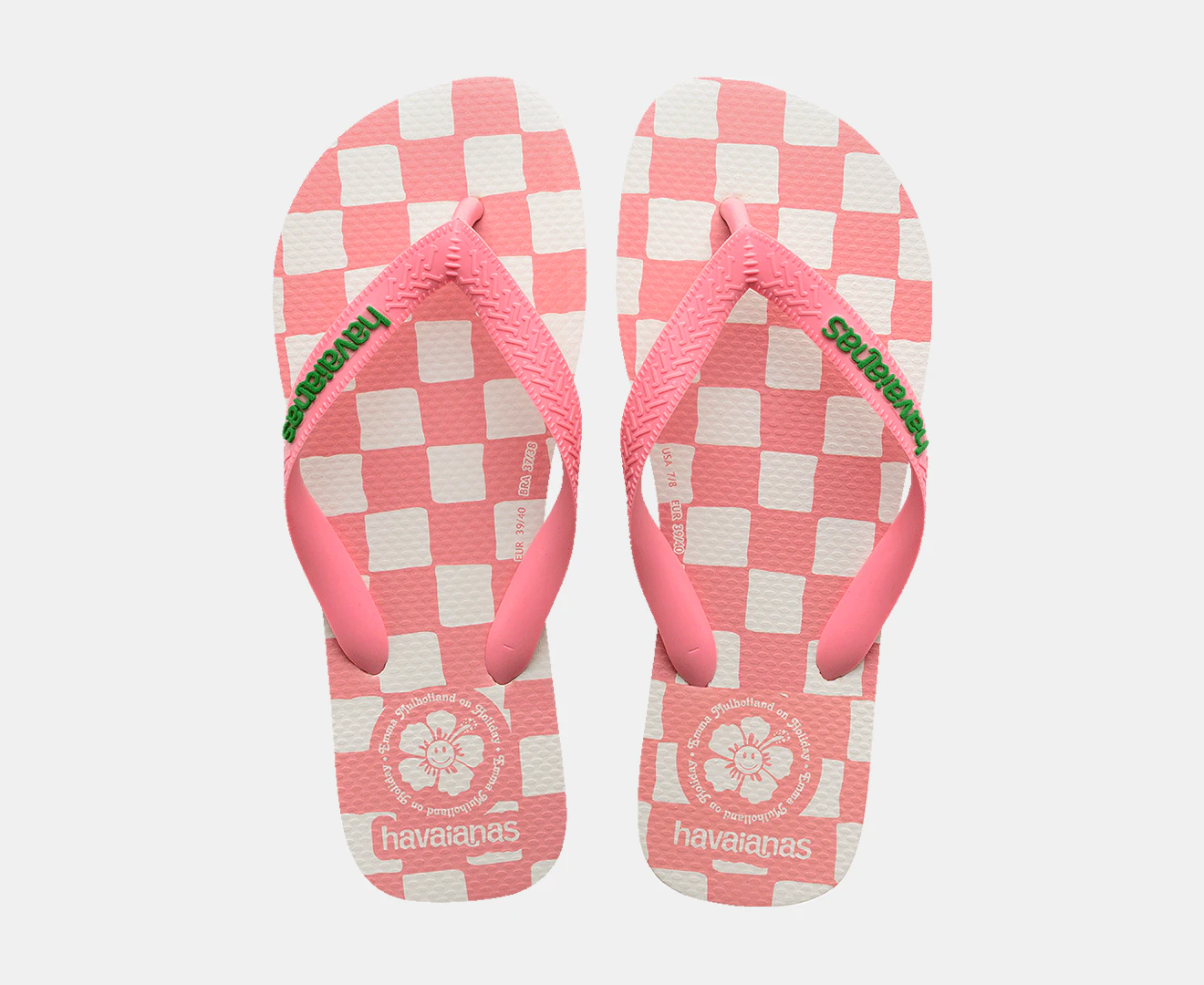 Havaianas Women's Top x Em on Holiday Thongs - Pink/White Check