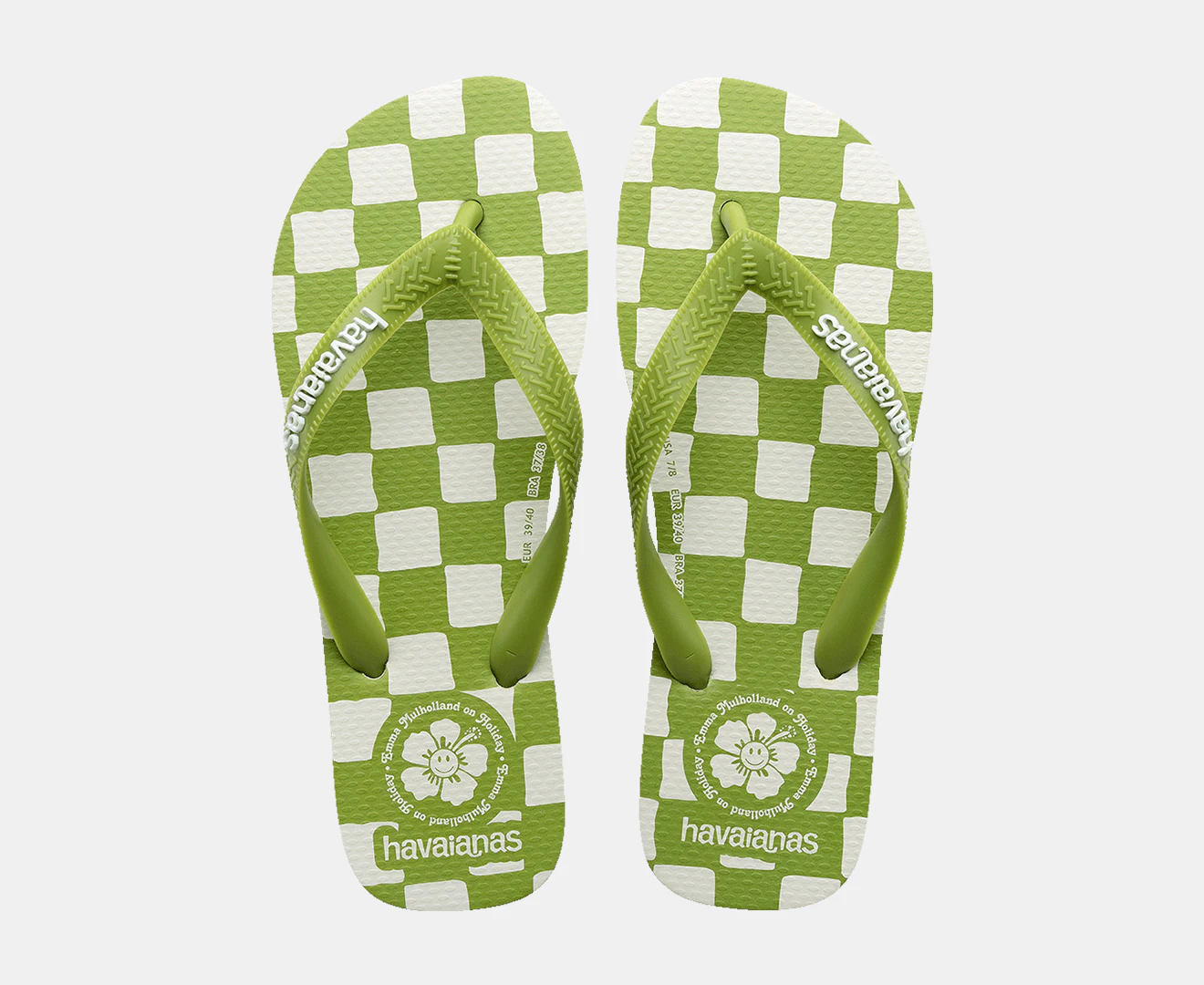 Havaianas Women's Top x Em Holiday Thongs - Green/White Check