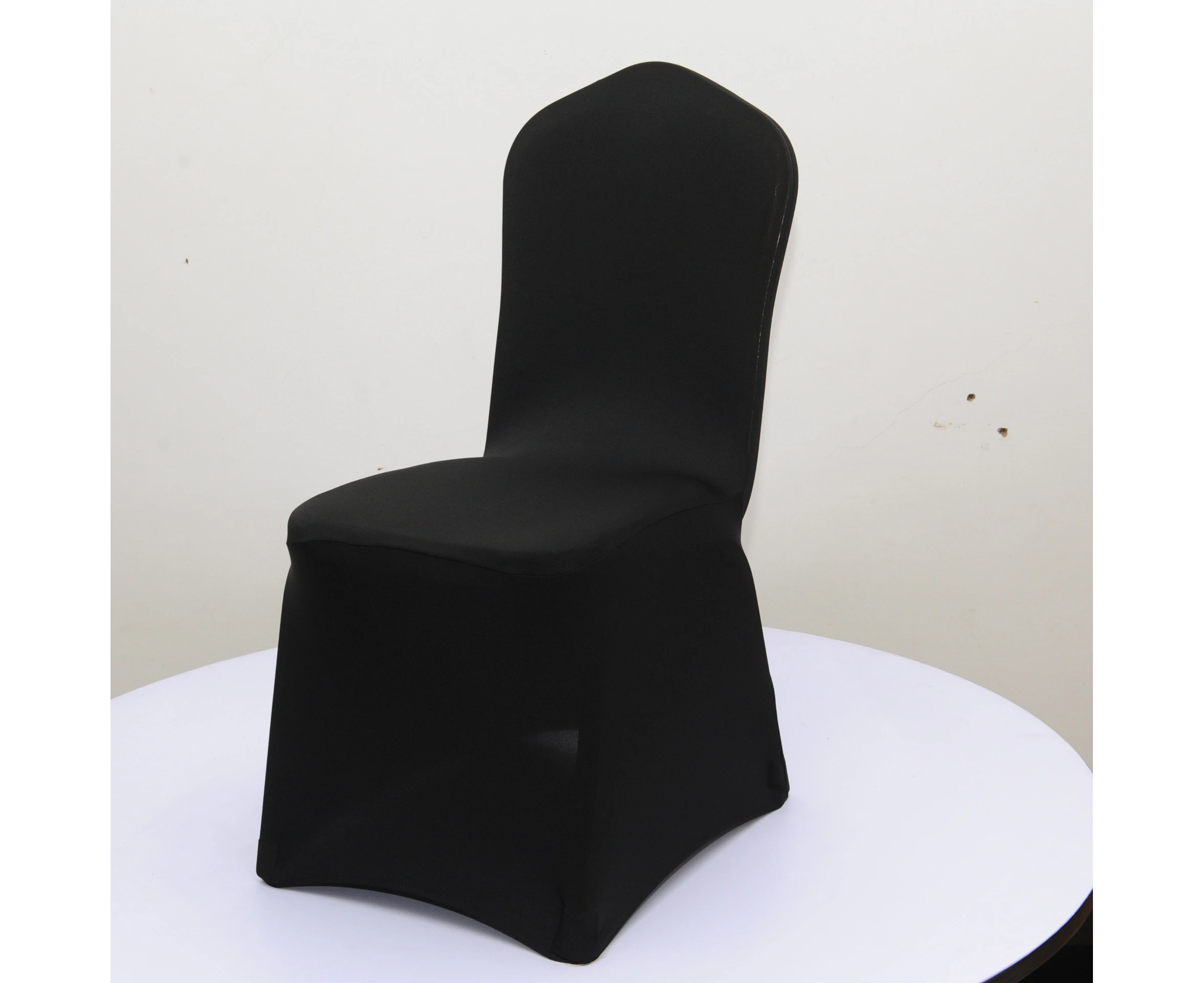 2 Pack Full wrap spandex chair covers, stretch dining chair covers for wedding, party, banquet and hotel decor chair covers-black