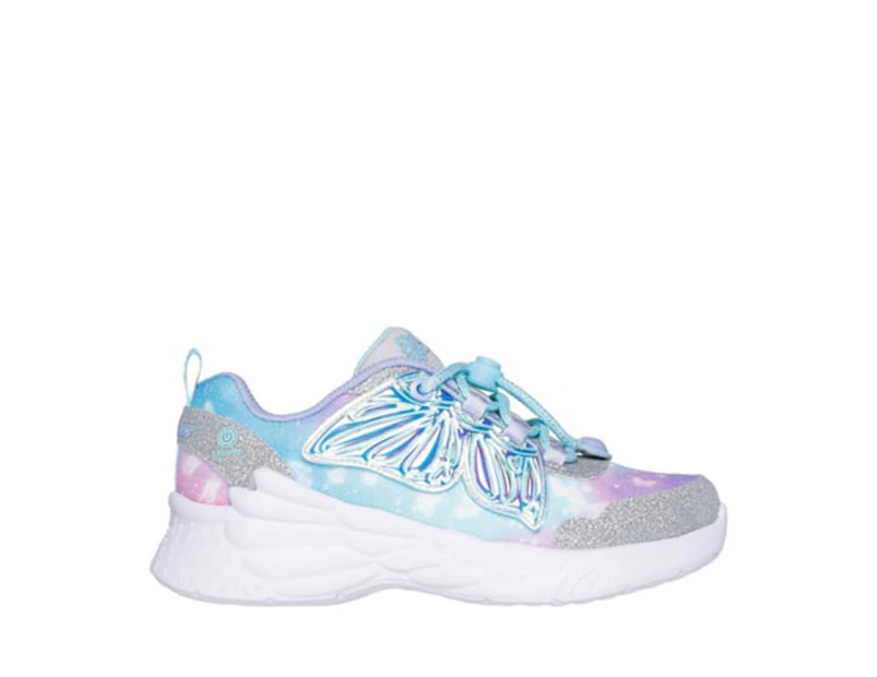 Skechers Girls' Dream Racer Wing Brites Light-Up Running Shoes - Silver/Lavender