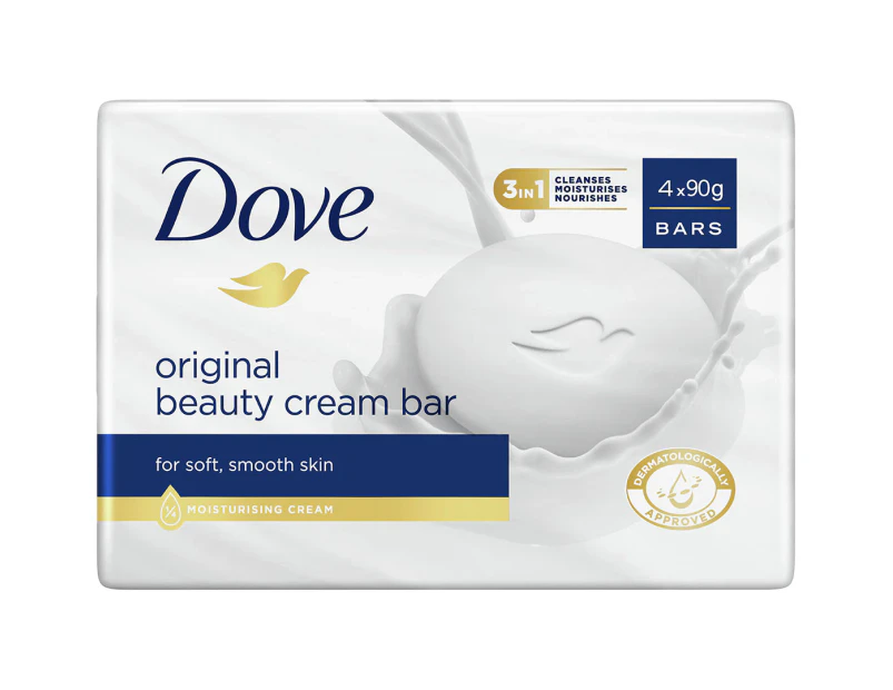 4 x Dove Original Beauty Cream Bars 90g