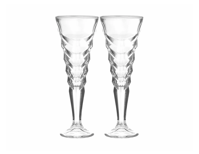 Set of 2 Maxwell & Williams 180mL Cocktail & Co. Mixologist Vertex Champagne Flutes