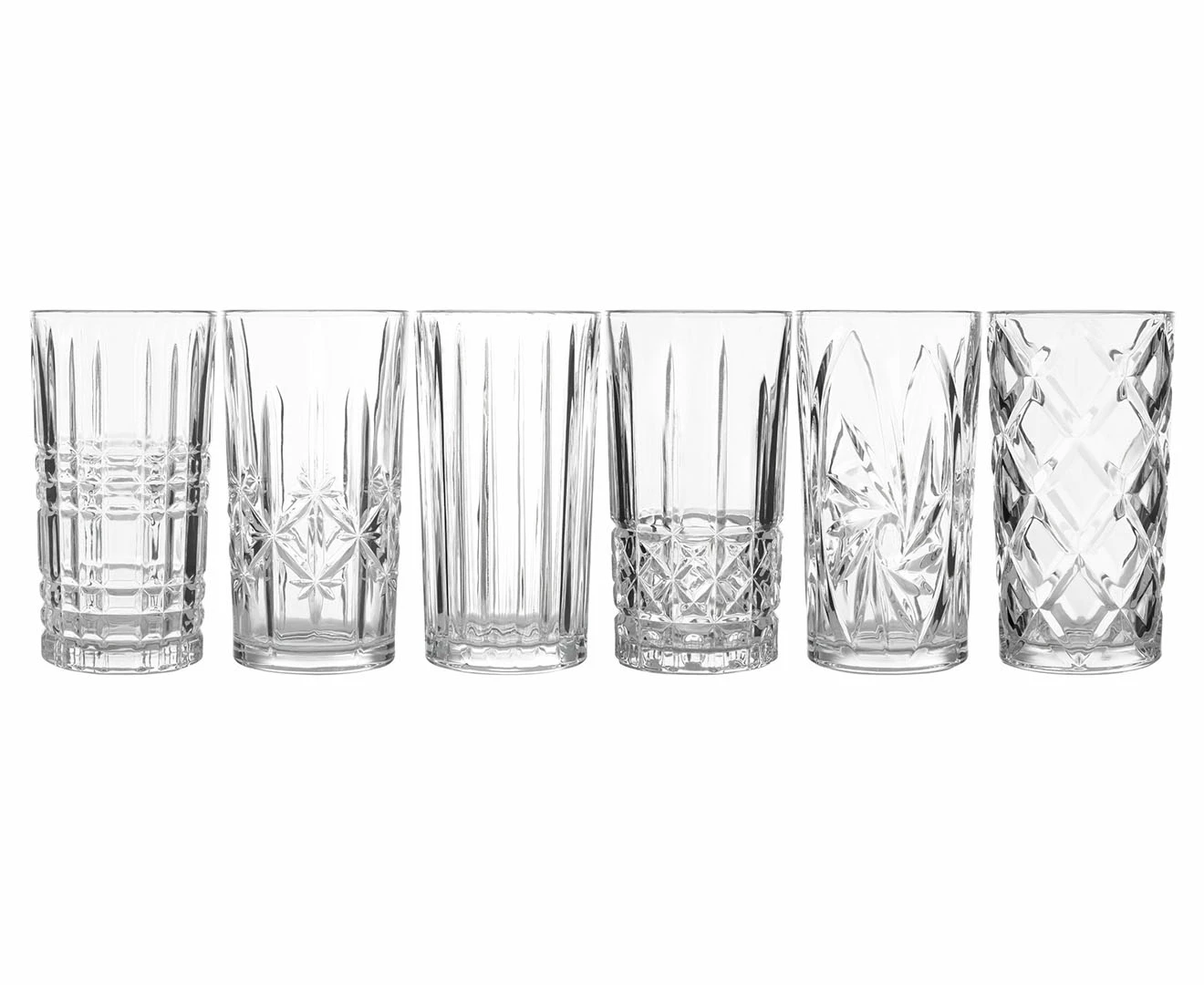 Set of 6 Maxwell & Williams 360mL Cocktail & Co. Mixologist Highball Glasses