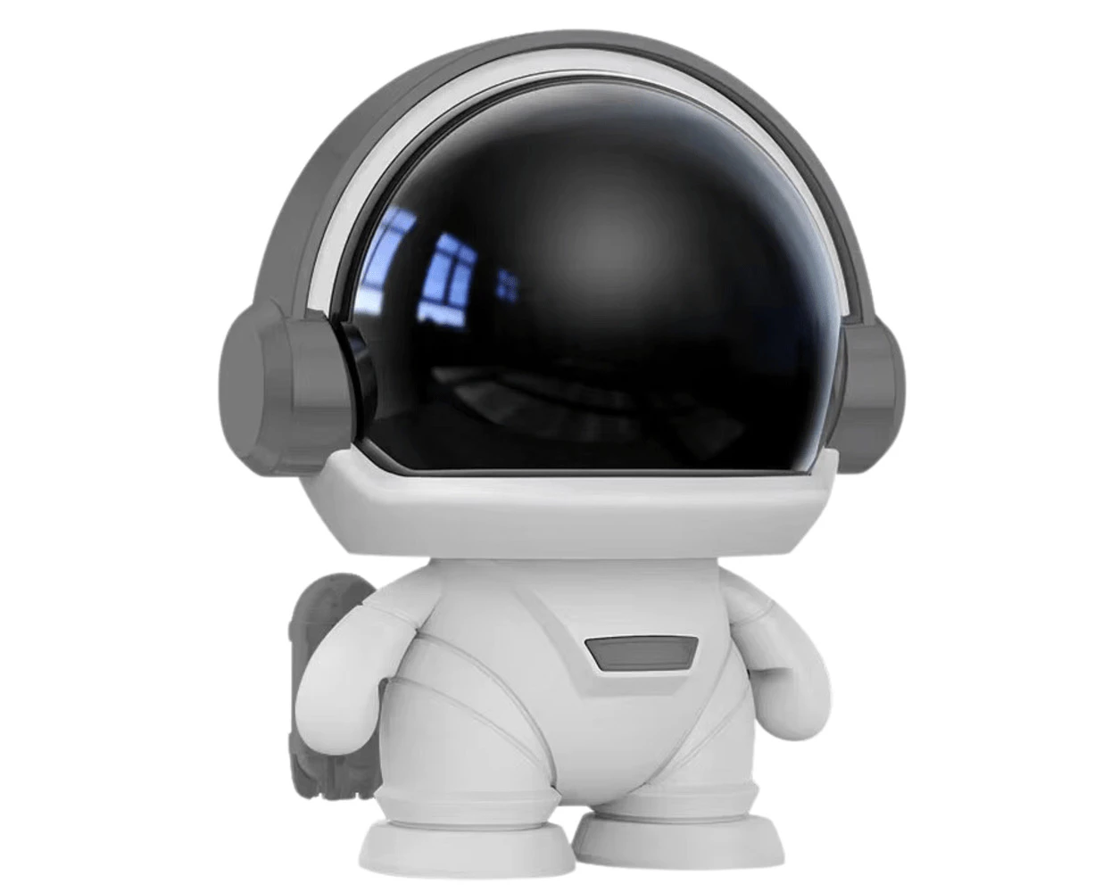 Bluetooth Speaker – Wireless TWS Subwoofer Astronaut Space Robot Design - White Grey/Without Lights