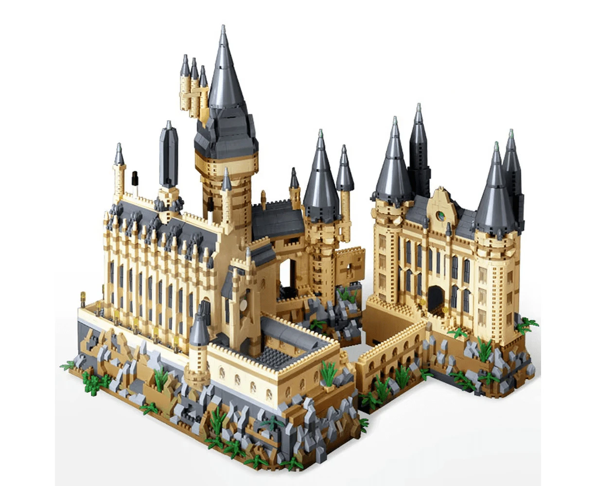 Magic Castle Building Set - Micro Bricks City Medieval Creative School Architecture Palace Model Assembly Toy for Kids and Gifts 6369 PCS with Lights