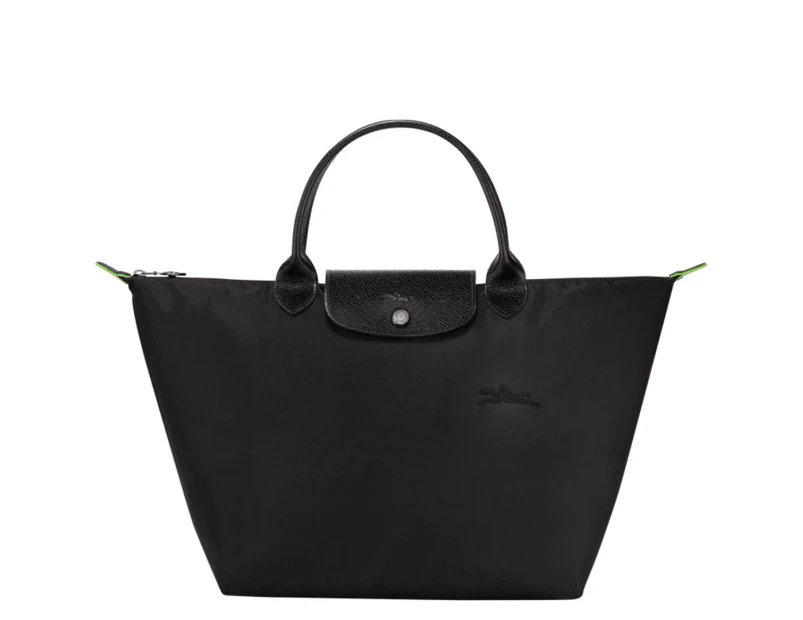 Longchamp Le Pliage Green Medium Top Handle Bag - Black