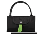 Longchamp Le Pliage Green Medium Top Handle Bag - Black