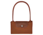 Longchamp Le Pliage Green Medium Tote Bag - Cognac