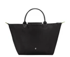 Longchamp Le Pliage Green Medium Top Handle Bag - Black