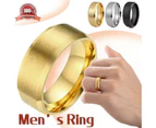 Titanium Stainless Steel 8mm Brushed Finish Wedding Band Comfort Ring Silver